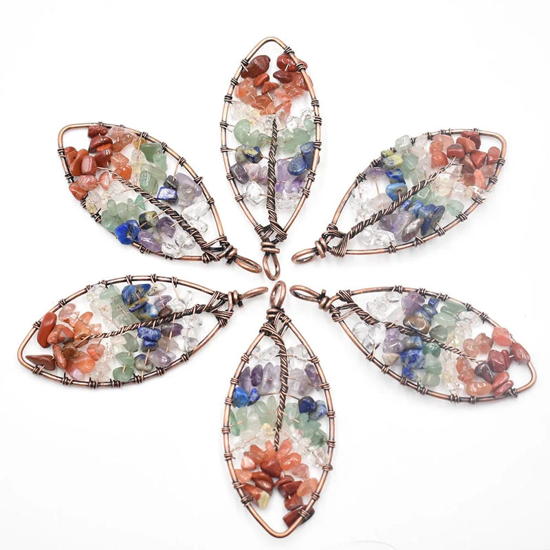 6pcs/lot Horse Eye-shaped Tree of Life Pendant