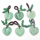 6pcs Green Aventurine Heart Charms Pendants 25mm for Jewelry Making