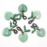 6pcs Green Aventurine Heart Charms Pendants 25mm for Jewelry Making
