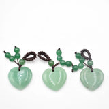 6pcs Green Aventurine Heart Charms Pendants 25mm for Jewelry Making