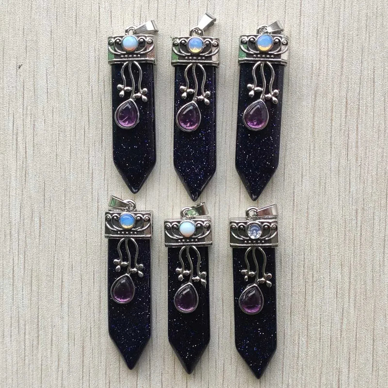 6pcs Sand Stone Arrow Pendants for Jewelry Making