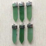 6pcs Green Aventurine Arrow Pendants for Jewelry