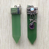 6pcs Green Aventurine Arrow Pendants for Jewelry