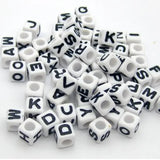 500pcs 6x6mm Alphabet Letter Acrylic Cube Beads for Bracelet Making