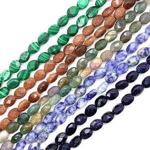 6x9mm Grey Agate Tiger Eye Rainbow Stone Beads DIY Jewelry