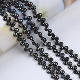 7-8mm Top Hole Natural Button Freshwater Pearl Strands