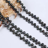 7-8mm Top Hole Natural Button Freshwater Pearl Strands