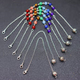 7 Chakra Gem Stone Reiki Pendulum Chain Healing Mixed Beads Chain Charms Jewelry