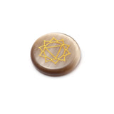 7 Chakra Stones Engraved Symbols Palm Stone Cat's Eye Reiki Healing