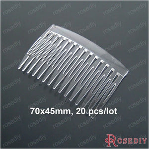 70*45mm Transparent Plastic Hair Combs DIY Jewelry Findings Accessories