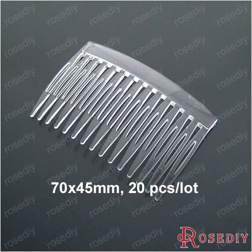 70*45mm Transparent Plastic Hair Combs DIY Jewelry Findings Accessories