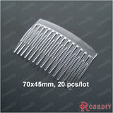 70*45mm Transparent Plastic Hair Combs DIY Jewelry Findings Accessories