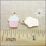70 Enamel Gold-color Ice Cream Pendants Charms for DIY Jewelry