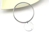 Stainless Steel Rhinestone Circle Bangle Bracelet Women Jewelry