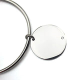 Stainless Steel Rhinestone Circle Bangle Bracelet Women Jewelry