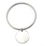 Stainless Steel Rhinestone Circle Bangle Bracelet Women Jewelry