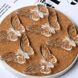 70pcs Clear Butterfly Acrylic Beads Charms for Girls Accessories