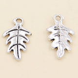 70pcs Tibetan Silver Leaves Charms Pendants 9.5x15mm