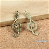 75 Vintage Charms Note Pendant Antique Bronze DIY Jewelry Making