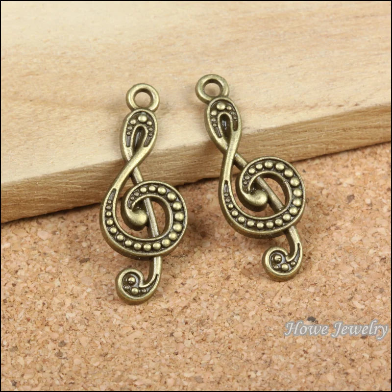 75 Vintage Charms Note Pendant Antique Bronze DIY Jewelry Making