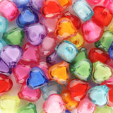 780pcs Colorful Acrylic Heart Beads 12mm DIY Jewelry Bracelet Earring