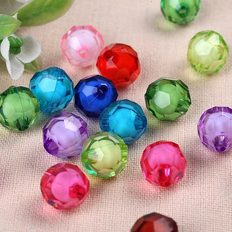 Faceted Acrylic Bead In A Bead DIY Necklace Bracelet