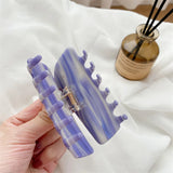 Girls Geometric Rectangle Hair Claws Gradient Stripe Hair Accessories