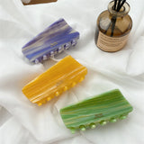 Girls Geometric Rectangle Hair Claws Gradient Stripe Hair Accessories