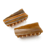 Girls Geometric Rectangle Hair Claws Gradient Stripe Hair Accessories