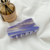 Girls Geometric Rectangle Hair Claws Gradient Stripe Hair Accessories