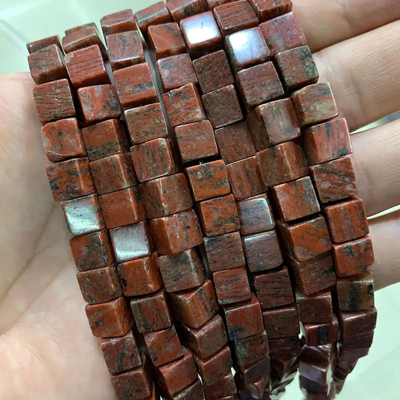 8*8mm Square Tiger Eye Turquoises Crystal Jades Cube Stone Beads