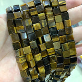 8*8mm Square Tiger Eye Turquoises Crystal Jades Cube Stone Beads