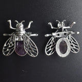 Natural Amethysts Bee Necklace Pendant for Jewelry Making