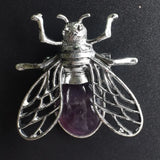 Natural Amethysts Bee Necklace Pendant for Jewelry Making