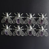 Natural Amethysts Bee Necklace Pendant for Jewelry Making