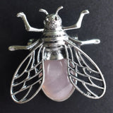 Natural Pink Stone Bee Necklace Pendant for Jewelry Making