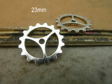 80 pcs Antique Silver Gear Charms - 2 Sided Cog