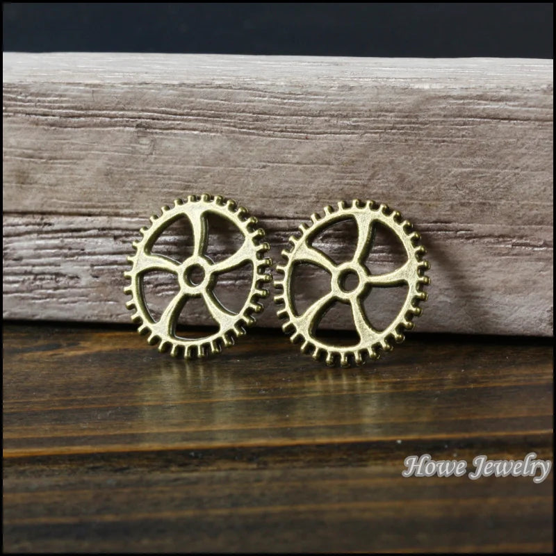 80 pcs Vintage Charms Steampunk Gear Pendant Antique Bronze DIY Jewelry Making