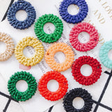 80pcs 30mm Round Plastic Rattan Earring Necklace Bracelet Pendant Charms