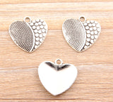 80pcs European Style Tibetan Silver Heart Charm DIY Jewelry Making Accessories
