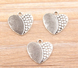 80pcs European Style Tibetan Silver Heart Charm DIY Jewelry Making Accessories