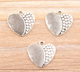 80pcs European Style Tibetan Silver Heart Charm DIY Jewelry Making Accessories
