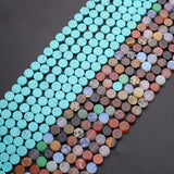 80pcs Flat Round Unakite Anyolite Loose Beads for Jewelry Making DIY