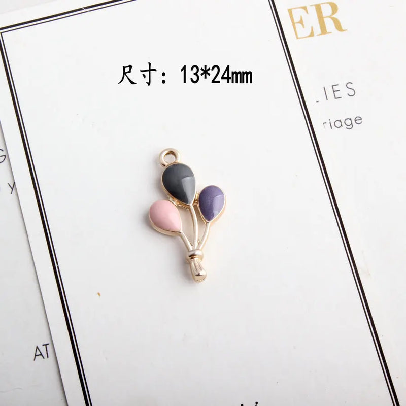 80pcs Colorful Balloon Enamel Alloy Charms Tone Plated DIY Jewelry Findings