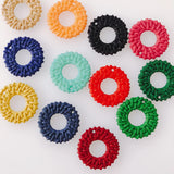 80pcs Acrylic Circle Round Charms Rattan Pendant 30*30mm