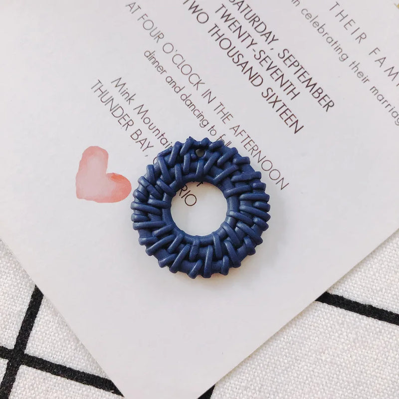 80pcs Acrylic Circle Round Charms Rattan Pendant 30*30mm