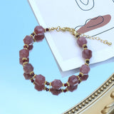 8MM Natural Stone Bracelet, Women's Adjustable Lobster Buckle Chain Bracelet