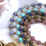 8MM Natural Stone Bracelet, Women's Adjustable Lobster Buckle Chain Bracelet