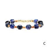 8MM Natural Stone Bracelet, Women's Adjustable Lobster Buckle Chain Bracelet