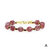 8MM Natural Stone Bracelet, Women's Adjustable Lobster Buckle Chain Bracelet